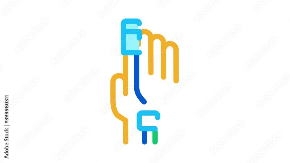 heart rate measurement tool on patient finger Icon Animation. color heart rate measurement tool on patient finger animated icon on white background heart rate measurement tool on patient finger Icon Animation. color heart rate measurement tool on patient finger animated icon on white background