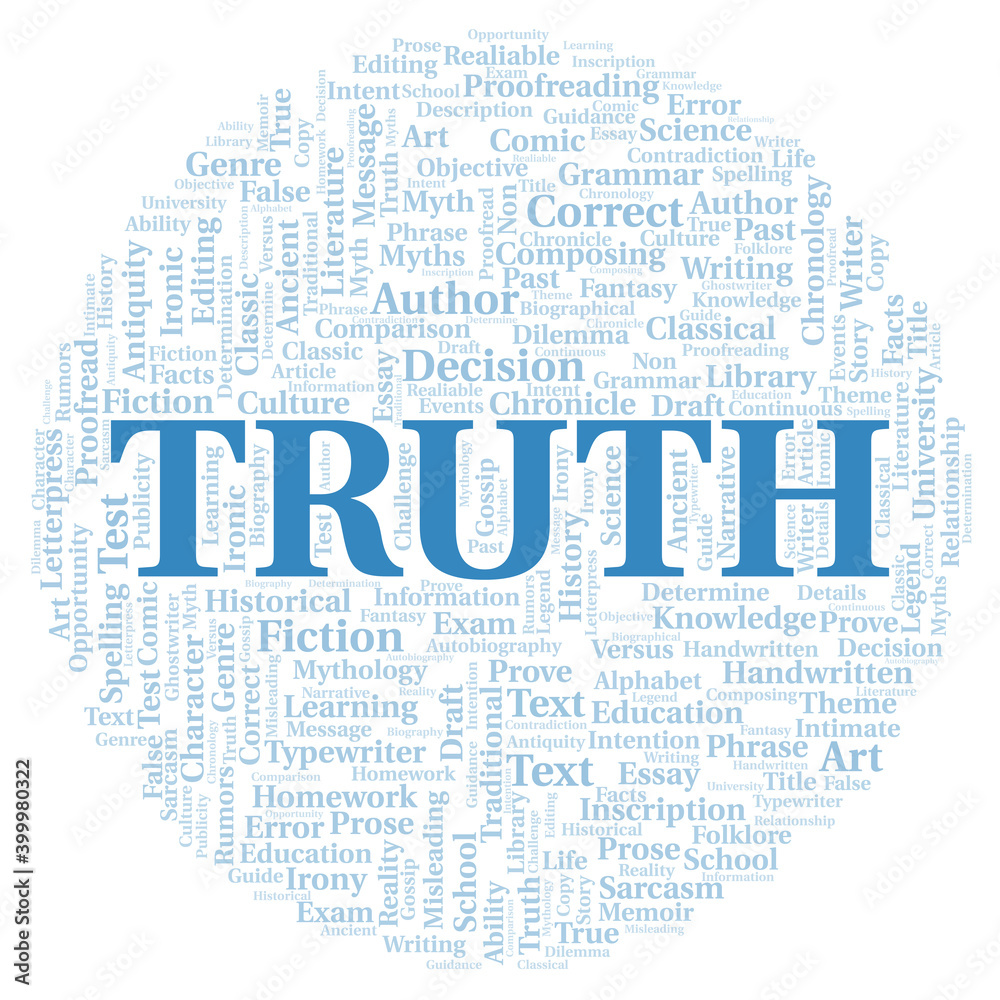 Obraz premium Truth typography word cloud create with the text only