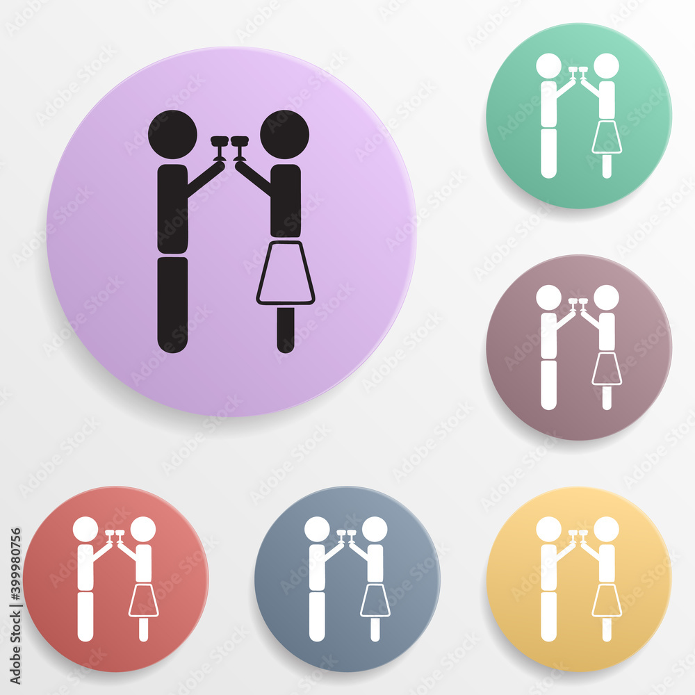 Declaration of love badge color set icon. Simple glyph, flat vector of valentine's day- wedding icons for ui and ux, website or mobile application Declaration of love badge color set icon. Simple glyph, flat vector of valentine's day- wedding icons for ui and ux, website or mobile application