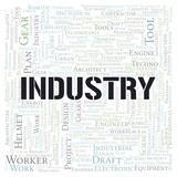 Industry typography word cloud create with the text only