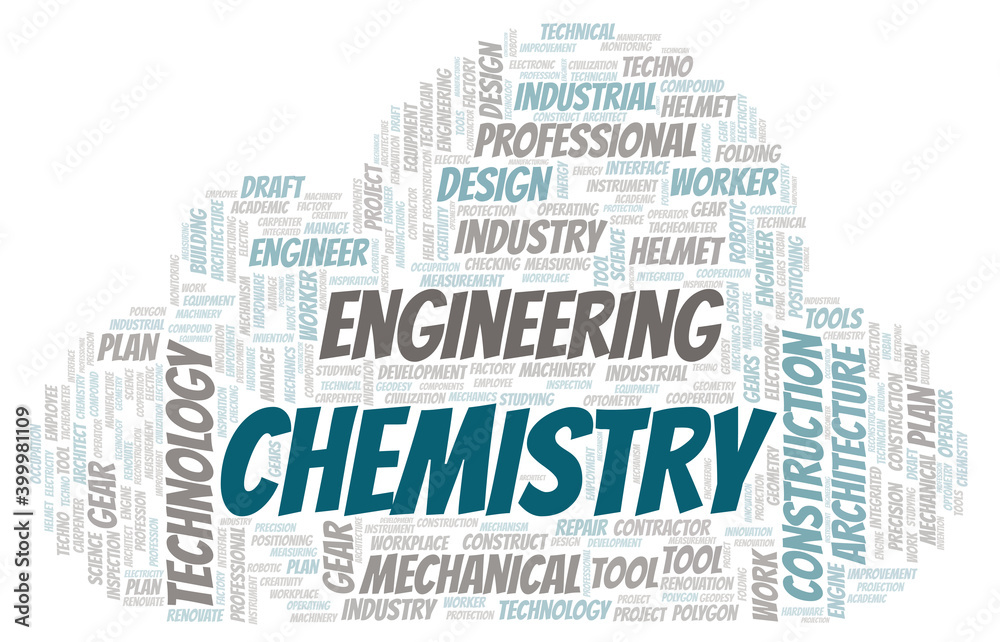 Chemistry typography word cloud create with the text only