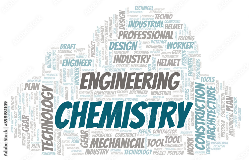 Obraz premium Chemistry typography word cloud create with the text only