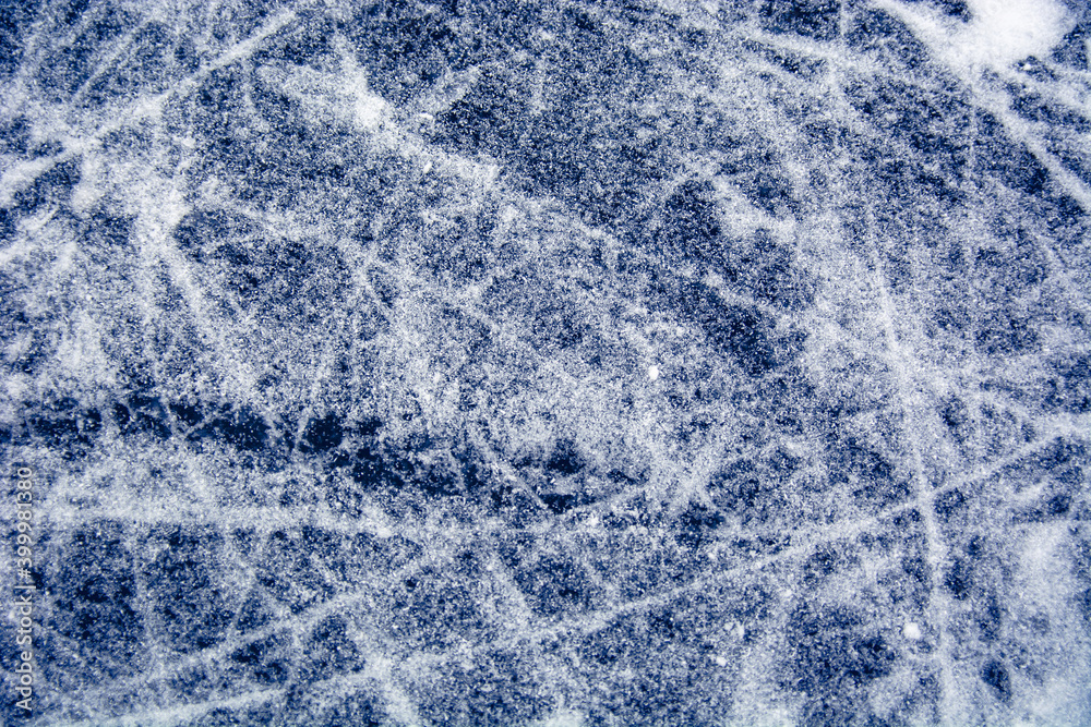 the abstract background of ice structure with snow stripes