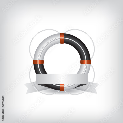 Life Buoy and ribbon illustration