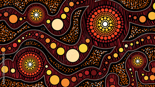 Aboriginal art vector connection background