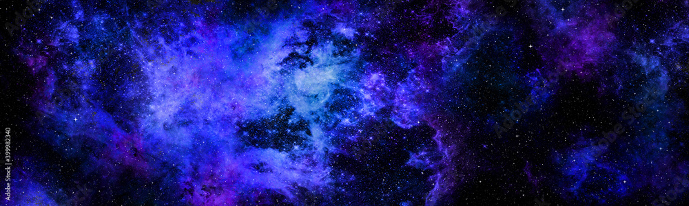Obraz premium Star field background banner . Glow swirls night sky. Banner