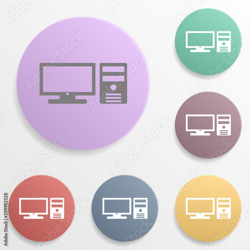 Pc icon. Detailed set of web badge color set icon. Simple glyph, flat vector of web icons for ui and ux, website or mobile application photo