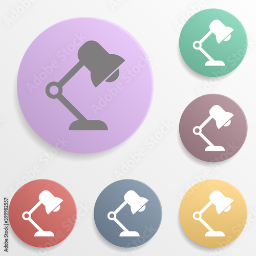 Reading-lamp badge color set icon. Simple glyph, flat vector of web icons for ui and ux, website or mobile application