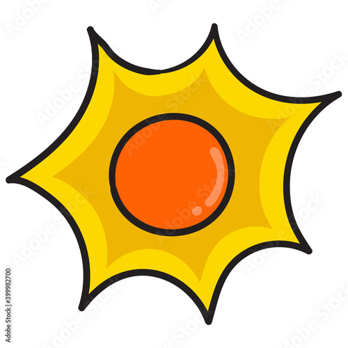 the sun is shining bright, doodle kawaii. doodle icon image