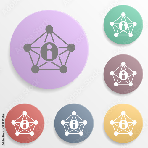 Pointing men badge color set icon. Simple glyph, flat vector of web icons for ui and ux, website or mobile application