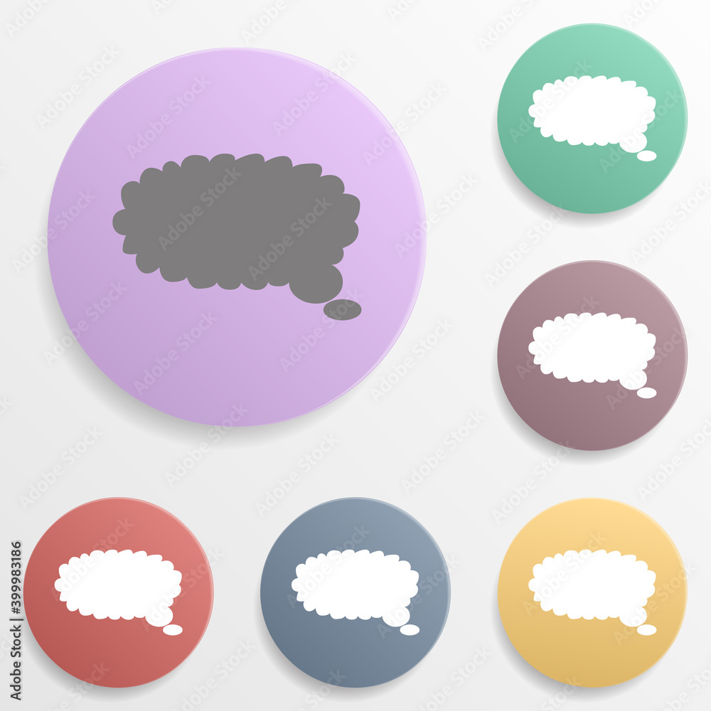 Speech bubble badge color set icon. Simple glyph, flat vector of web icons for ui and ux, website or mobile application Speech bubble badge color set icon. Simple glyph, flat vector of web icons for ui and ux, website or mobile application