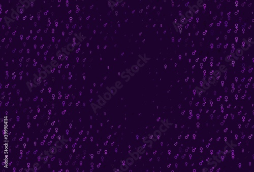 Light purple vector template with man, woman symbols.