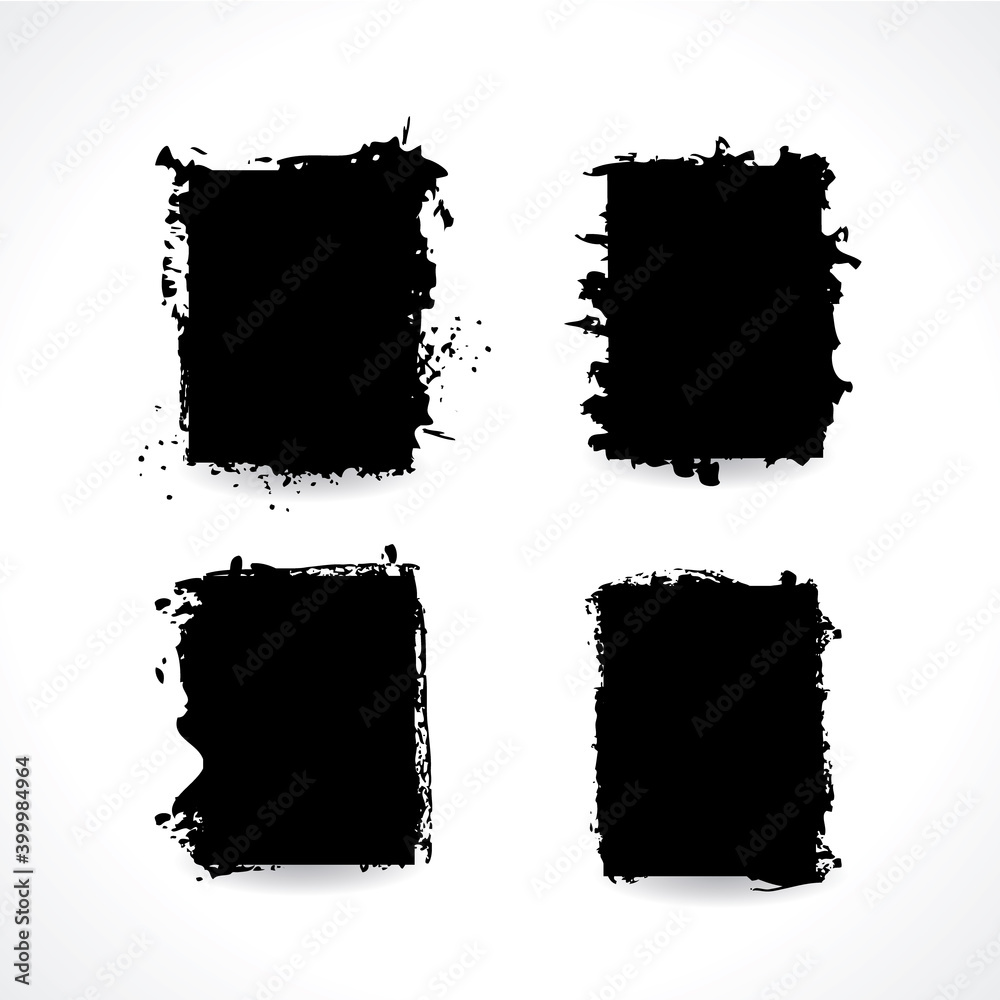 Set of blank black ink grunge frames. Jpeg illustration piece paper with torn border Set of blank black ink grunge frames. Jpeg illustration piece paper with torn border