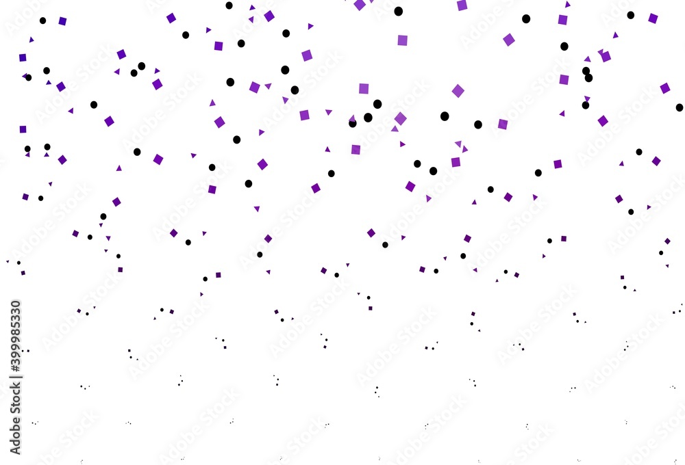 Light Purple vector background with triangles, circles, cubes.