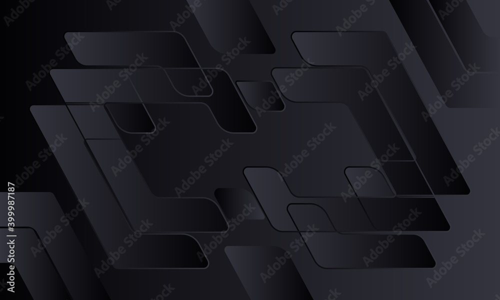 Black abstract background with geometric shapes