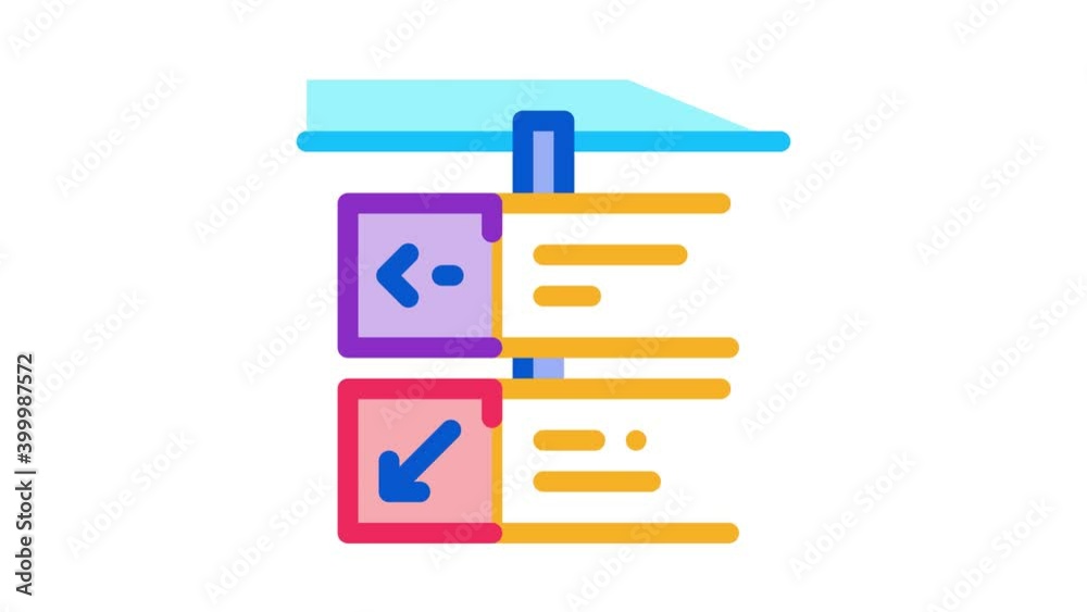 railway gate direction Icon Animation. color railway gate direction animated icon on white background railway gate direction Icon Animation. color railway gate direction animated icon on white background