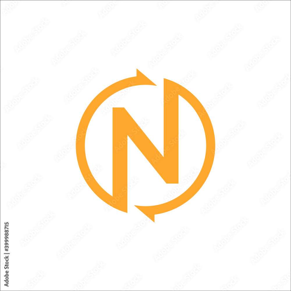 N arrow logo design