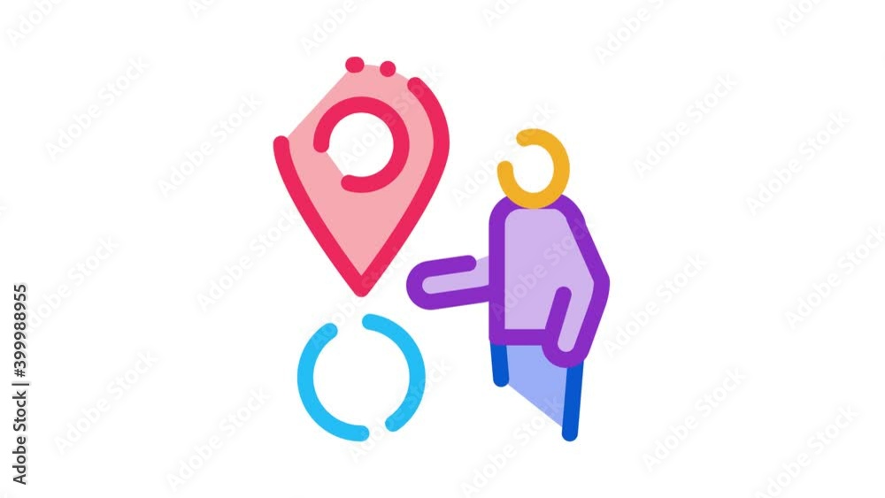 human location animated icon on white background human location animated icon on white background
