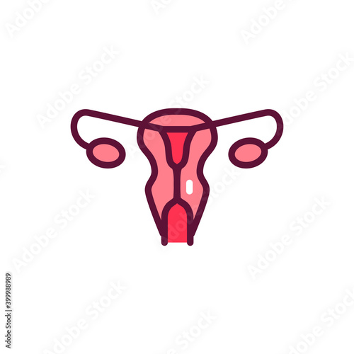 Female reproductive system line icon. Outline pictogram for web page.