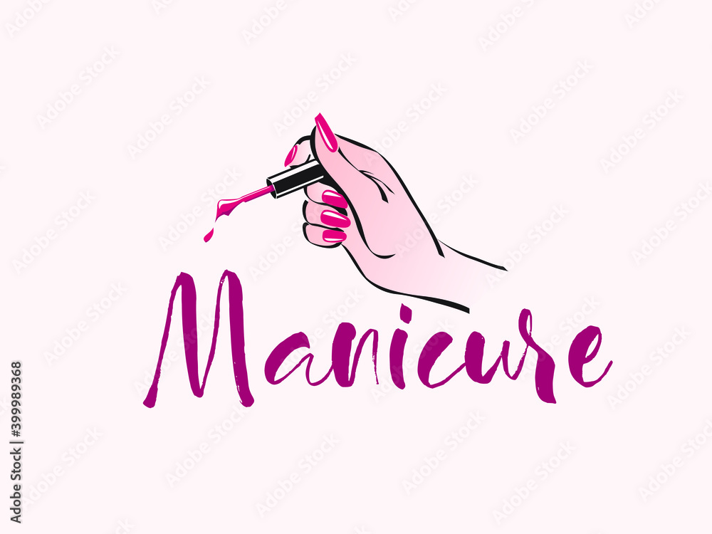 Nails Manicure Stock Vectors & Vector Clip Art | Nail manicure, Silhouette  stencil, Manicure