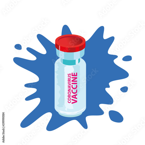 anti covid-19 vaccine, blue ink splash background, vector illustration