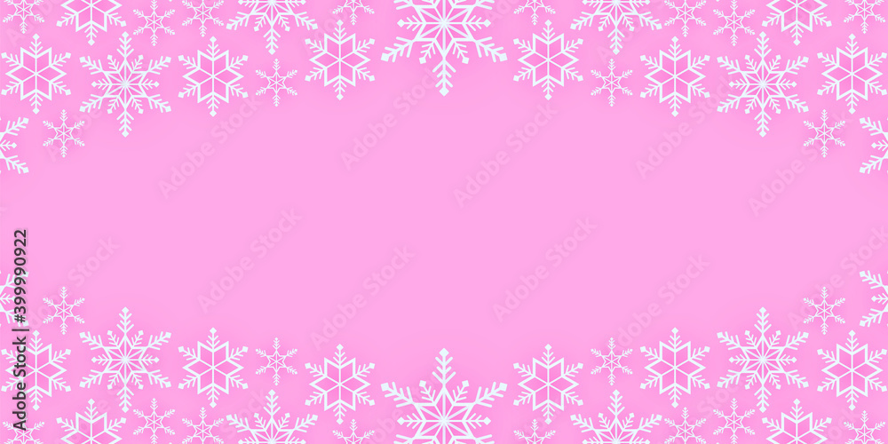 Merry Christmas, snowflakes pattern background, snow falling banner with copy space, paper art style