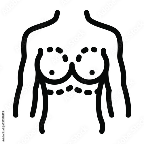 
Icon of breast surgery in solid design
