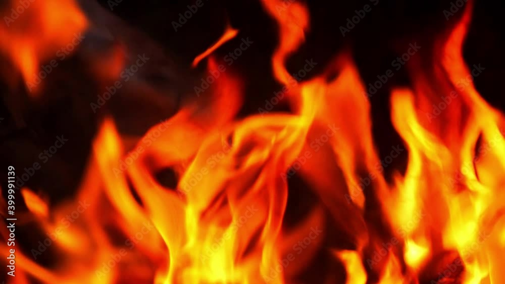 Red flames are burning on black background. Red flames are burning on black background.