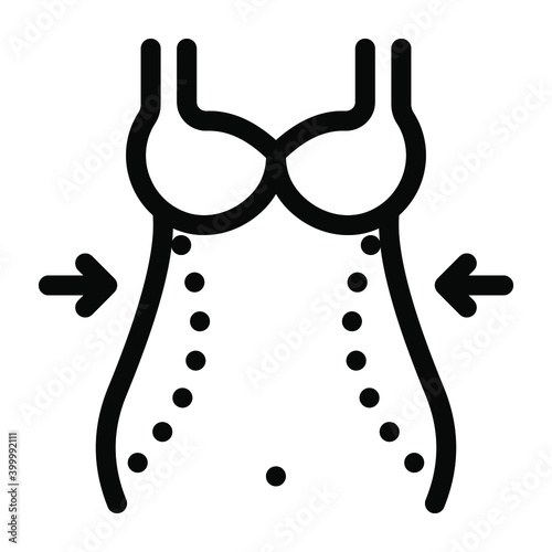 
Tummy reduction process, solid icon design
