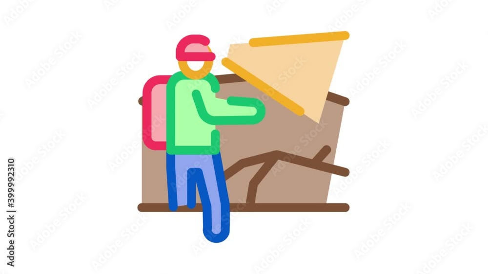 human in cave Icon Animation. color human in cave animated icon on white background human in cave Icon Animation. color human in cave animated icon on white background