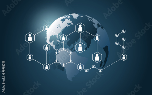 People network and global communication. The concept of social network