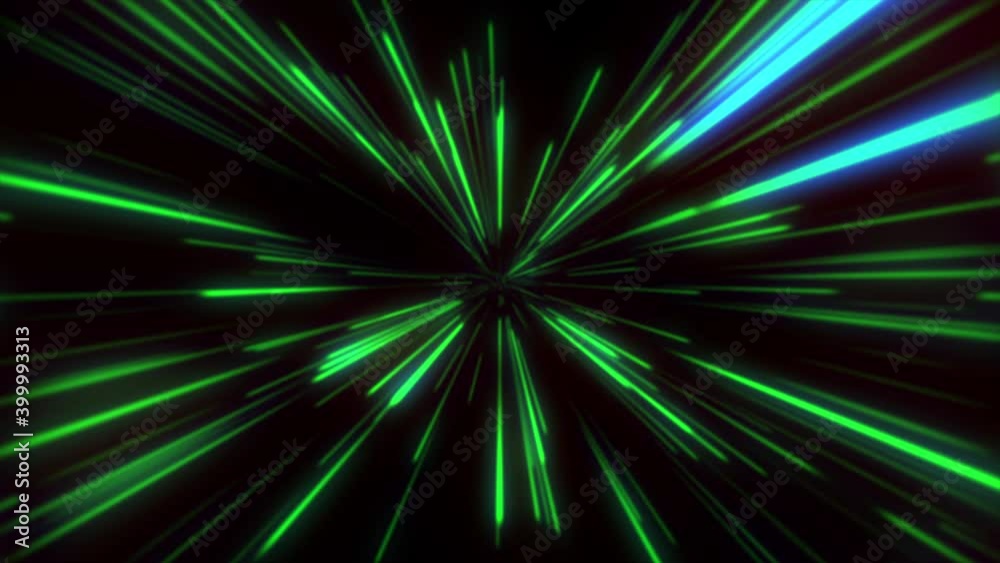 Abstract space loop with green line and blue light. Motion graphic isolated on black background. This clip was created in 4k 24fps. Abstract space loop with green line and blue light. Motion graphic isolated on black background. This clip was created in 4k 24fps.