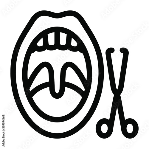 
A solid icon of mouth surgery in editable design

