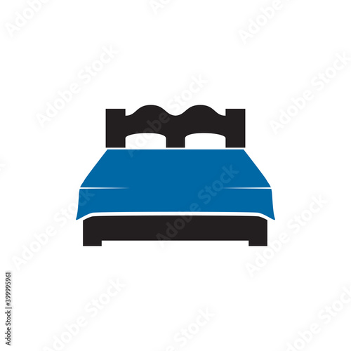 Bed icon logo design template