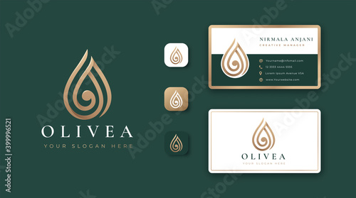 luxury water drop logo design