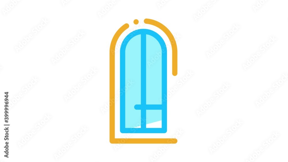 arched window consisting of square glasses Icon Animation. color arched window consisting of square glasses animated icon on white background arched window consisting of square glasses Icon Animation. color arched window consisting of square glasses animated icon on white background