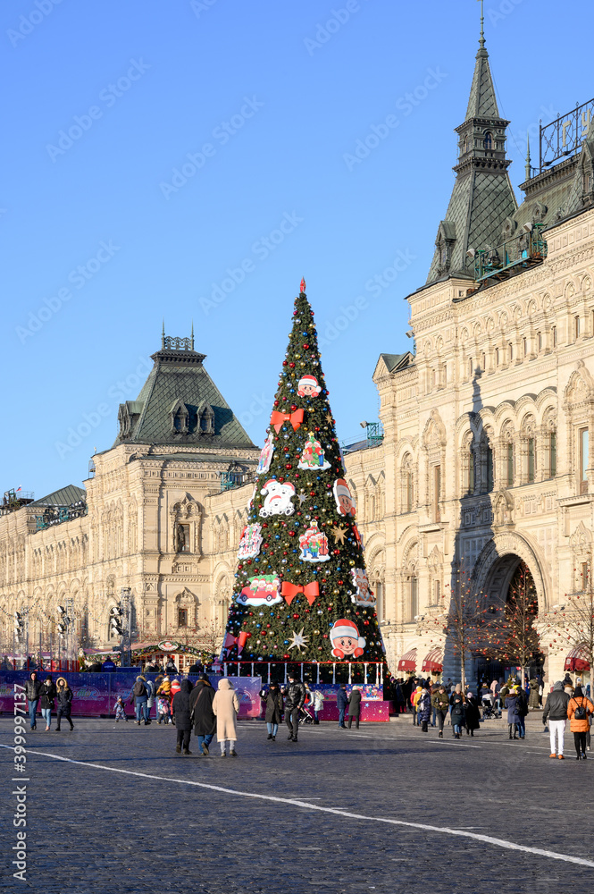 New Year's and Christmas decoration of Red Square, Moscow, Russian Federation, December 05, 2020