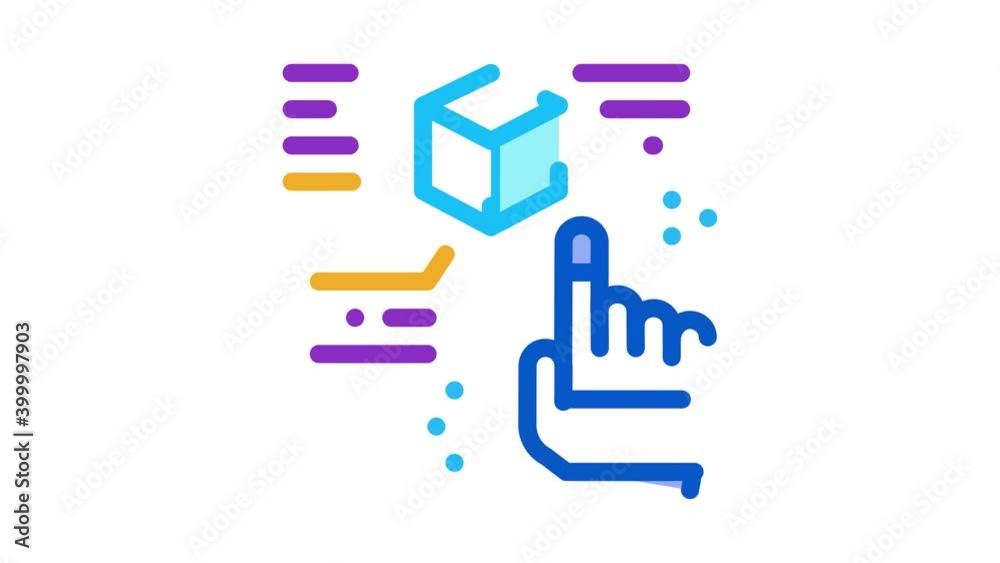 function parsing Icon Animation. color function parsing animated icon on white background