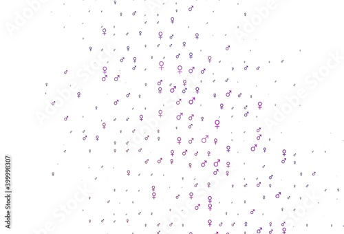 Light purple  pink vector backdrop with gender signs.