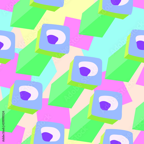 Seamless backdrop with abstract volumetric elemets