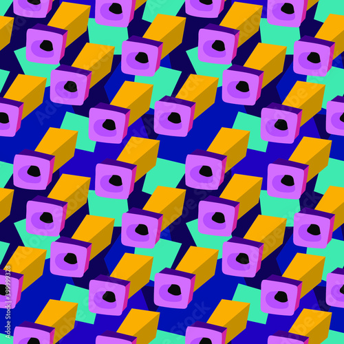 Seamless backdrop with abstract volumetric elemets