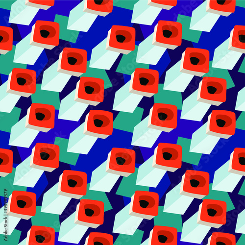 Seamless backdrop with abstract volumetric elemets
