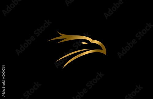 Golden Head Falcon Minimalistic Logo Design