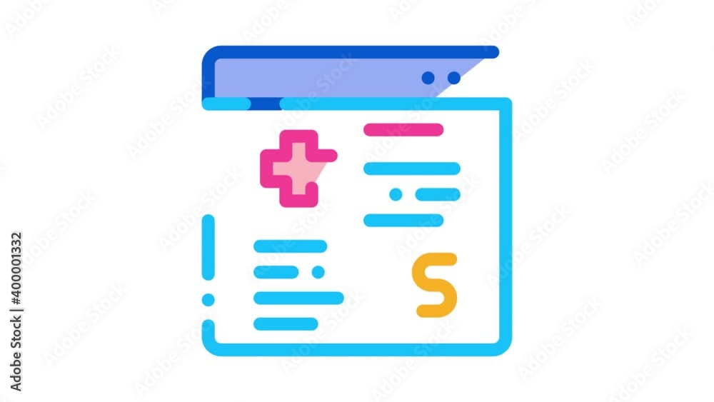 medical card in paid hospital Icon Animation. color medical card in paid hospital animated icon on white background medical card in paid hospital Icon Animation. color medical card in paid hospital animated icon on white background