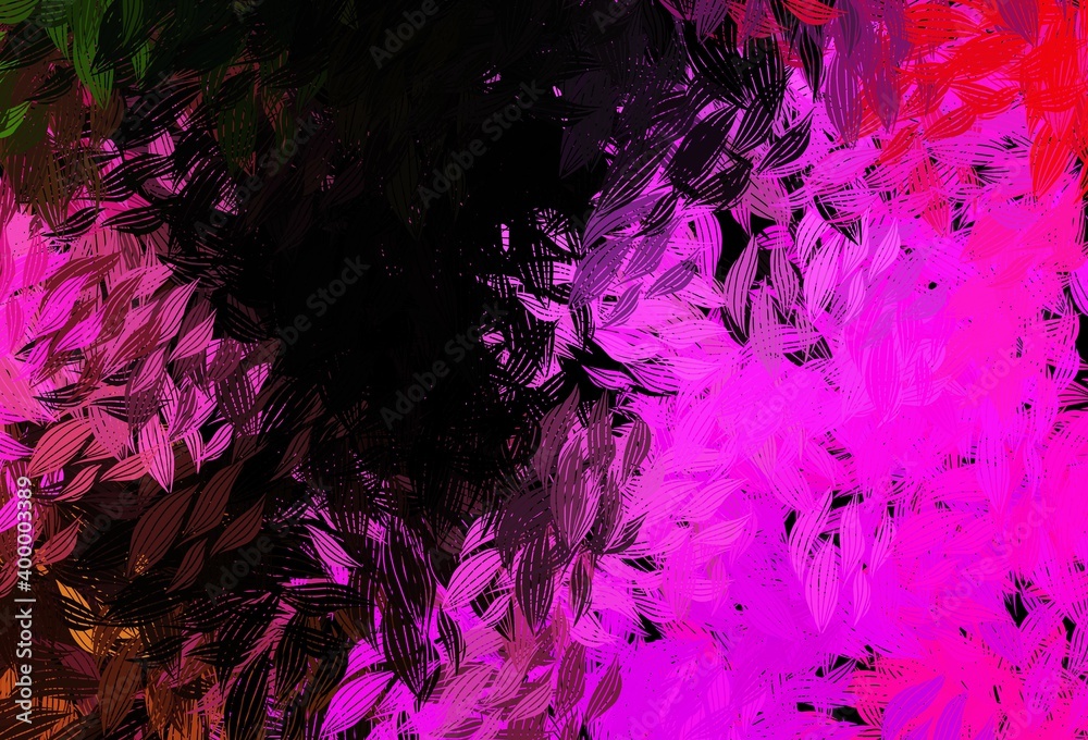 Dark Pink, Green vector abstract pattern with leaves. Dark Pink, Green vector abstract pattern with leaves.