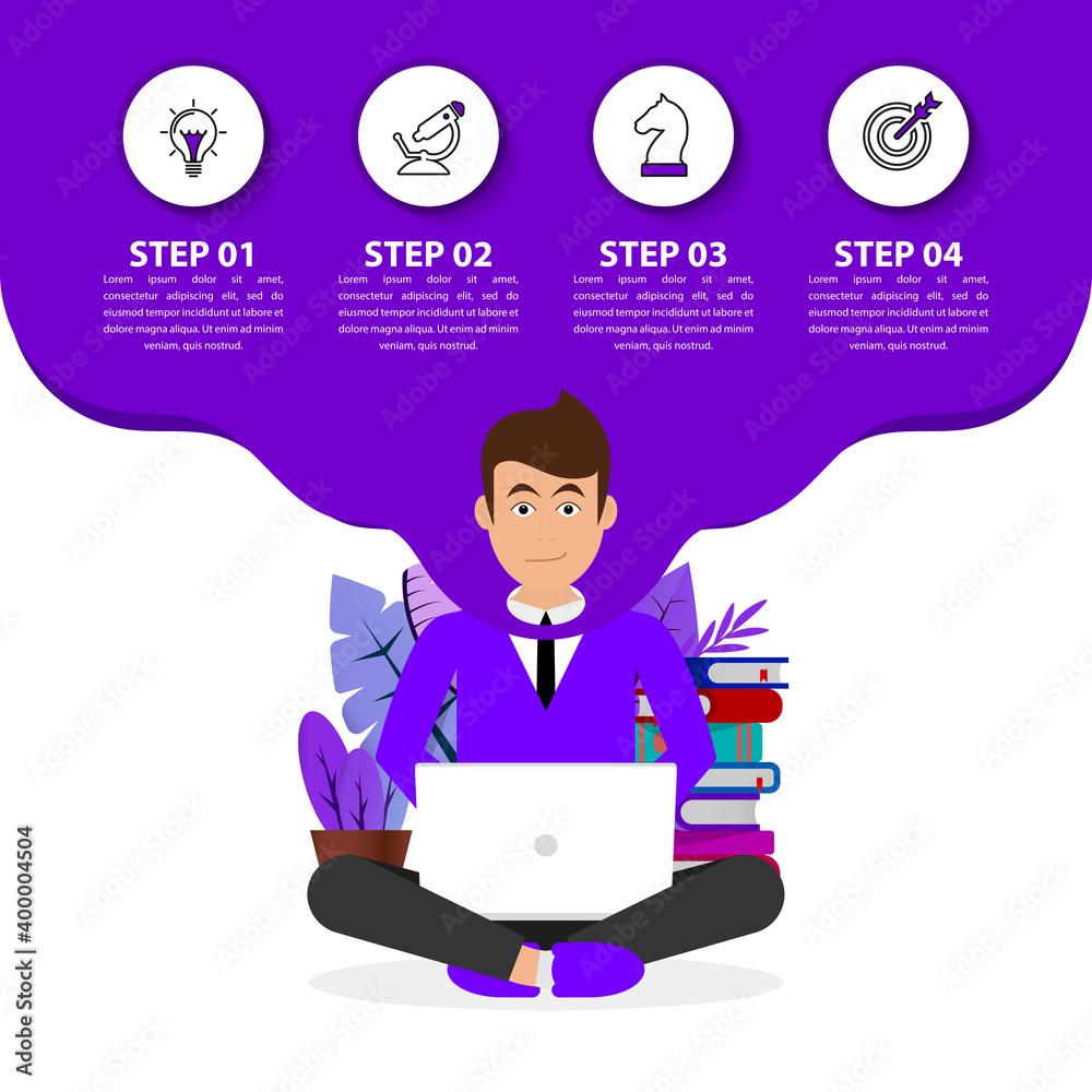Infographic design template. Creative concept with 4 steps Infographic design template. Creative concept with 4 steps