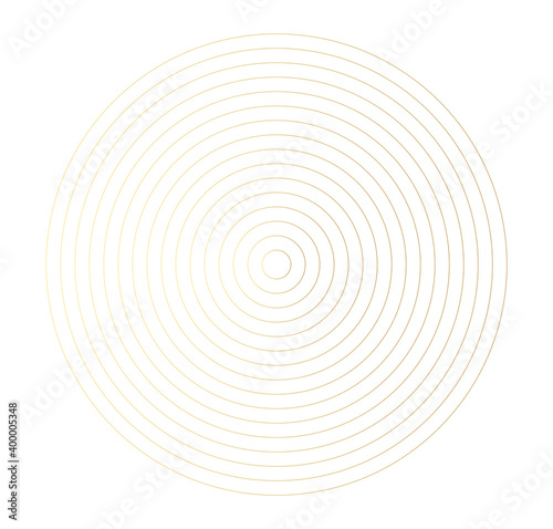 Concentric gold color circle elements. Element for graphic web design, Template for print, textile, wrapping, decoration, vector illustration