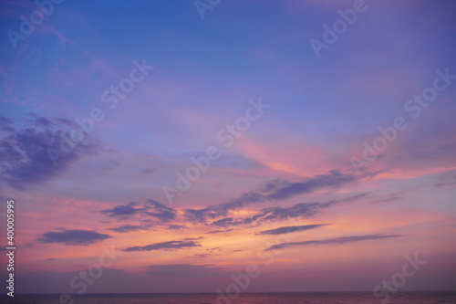 amazing view of sunrise at sea and in the tropics.