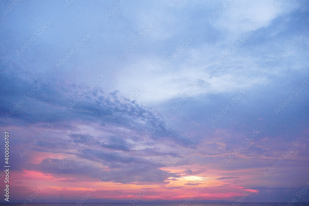 amazing view of sunrise at sea and in the tropics.