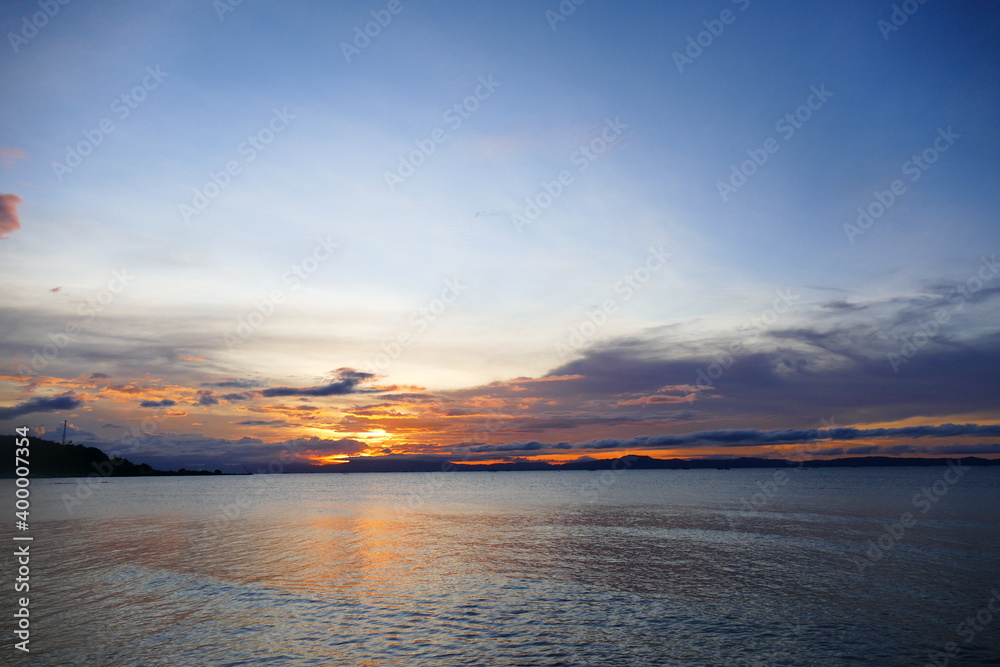 amazing view of sunrise at sea and in the tropics. amazing view of sunrise at sea and in the tropics.